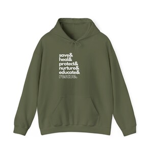 Animal Rescue Sweat à capuche Adoptez Don't Shop Sweat à capuche Humane Society Employé Cadeau pour le personnel Chien Chat Faune sauvage Vétérinaire Vétérinaire Sauvez-les tous Military Green