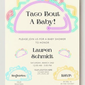 Taco Bout A Baby Custom Baby Shower Invitation Digital Personalized Baby Shower Invite Mexican Baby Shower Taco About A Baby 5x7 Printable