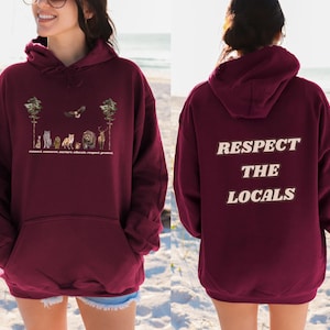 Respect Forest Wildlife Animal Woodland Creatures Forestcore Hooded Sweatshirt Shirt Hoodie Owl Fox Wolf Bear Deer Buck Eagle Locals Sweater