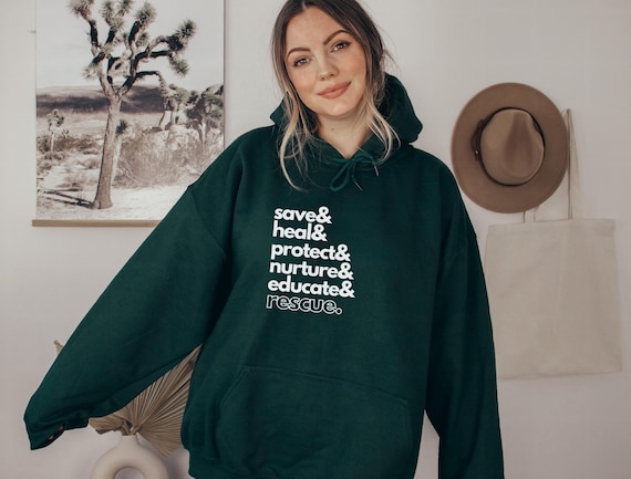 Animal Rescue Hoodie Adopt Don't Shop Hooded Sweatshirt Humane Society Employee Staff Gift Dog Cat Wildlife Vet Veterinarian Save Them All