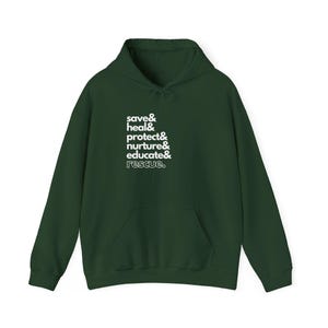 Animal Rescue Sweat à capuche Adoptez Don't Shop Sweat à capuche Humane Society Employé Cadeau pour le personnel Chien Chat Faune sauvage Vétérinaire Vétérinaire Sauvez-les tous Forest Green