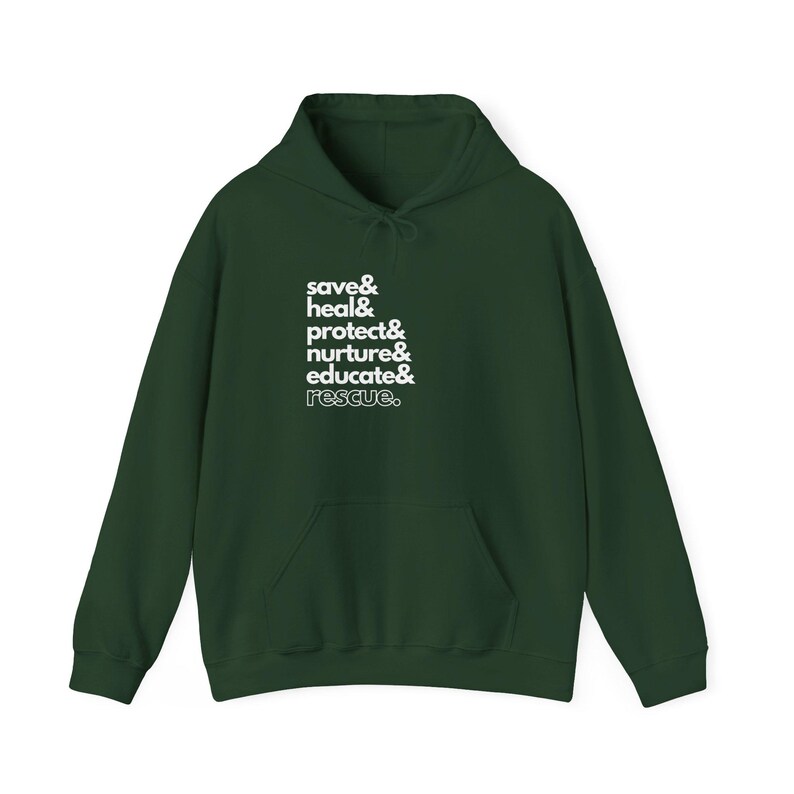 Animal Rescue Sweat à capuche Adoptez Don't Shop Sweat à capuche Humane Society Employé Cadeau pour le personnel Chien Chat Faune sauvage Vétérinaire Vétérinaire Sauvez-les tous Forest Green