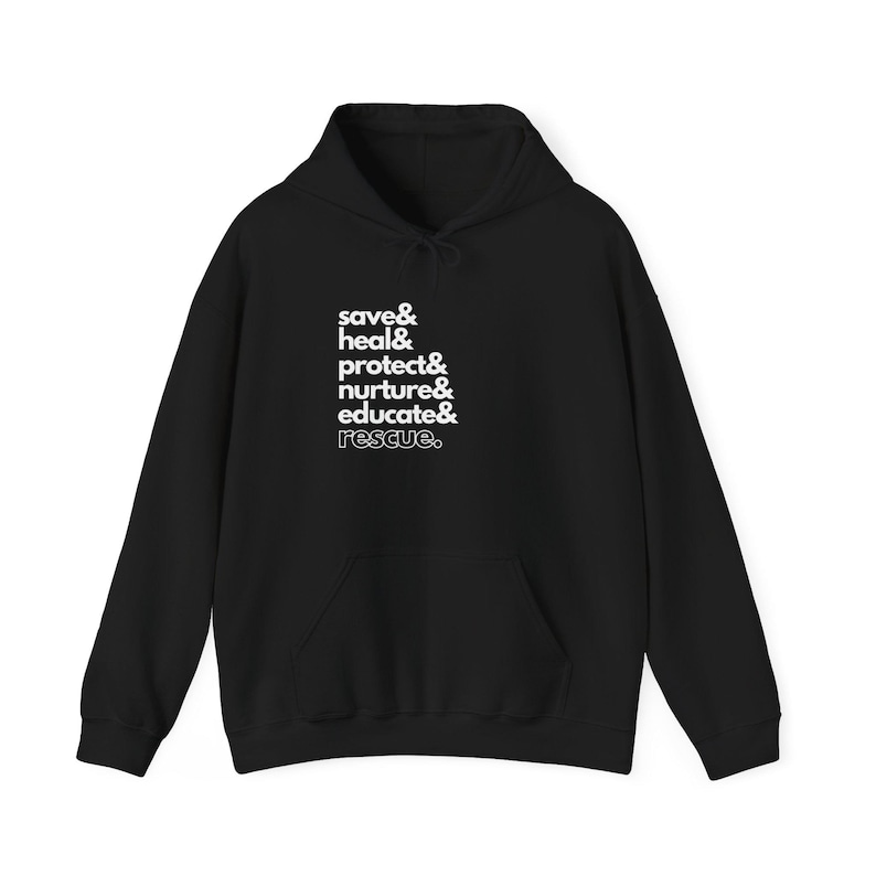 Animal Rescue Sweat à capuche Adoptez Don't Shop Sweat à capuche Humane Society Employé Cadeau pour le personnel Chien Chat Faune sauvage Vétérinaire Vétérinaire Sauvez-les tous Black