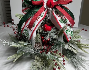 Cardinal Christmas Centerpiece: Winter Lantern Arrangement