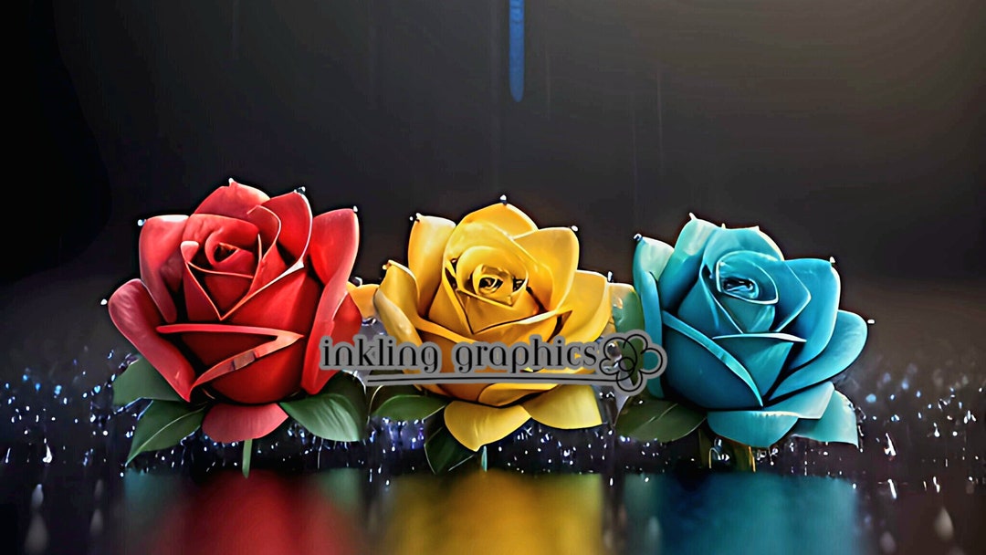 Computer Wallpaper Colored Roses - Etsy Australia