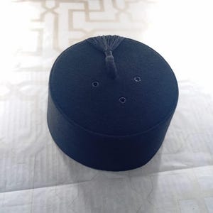 طربوش مغربي تقليدي أسود | طربوش فيز يدوي الصنع | Fez Hat Moroccan Handmade | Black Tarbouch Arabic Hat | لباس تراثي رجالي أصيل