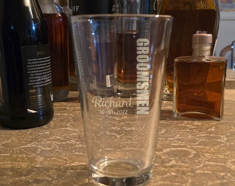 Custom-Engraved Wedding Party Pint Glasses - Celebrate in Style