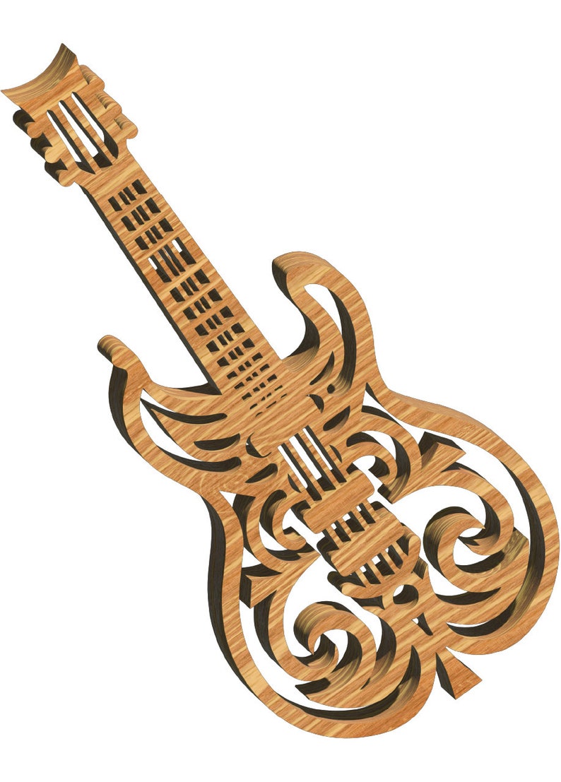 Guitar Scroll Saw Pattern - Etsy