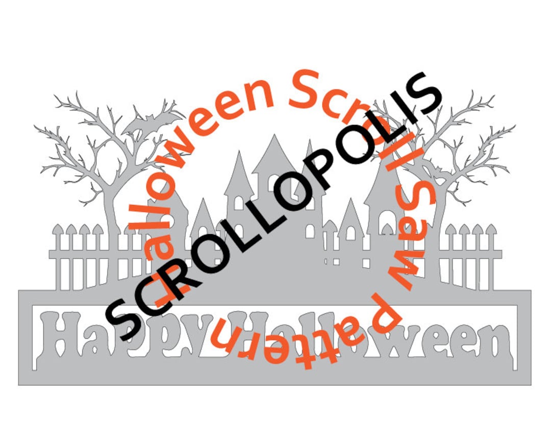 Halloween Scene Scroll Saw Pattern Etsy