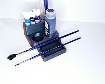 Paint Tray Organizer. Neat and Tidy workspace. Perfect size for painting small projects, miniatures pallets canvas. Professional design.