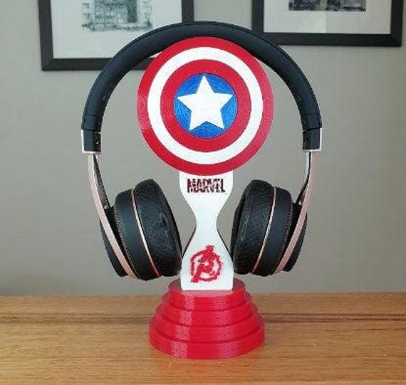 Captain America Headphone For fans of Marvel comics and  Lightweight and durable 3d printed headset holder and