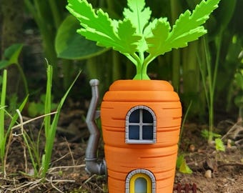 Carrot Gnome Home. Cutest summer and spring decoration! Perfect gift idea! 3d printed home made assembled by hand. Best quality and price.