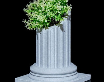 Ruined Pillar Planter. Roman statue pillar 3d printed. Home office desk decor.