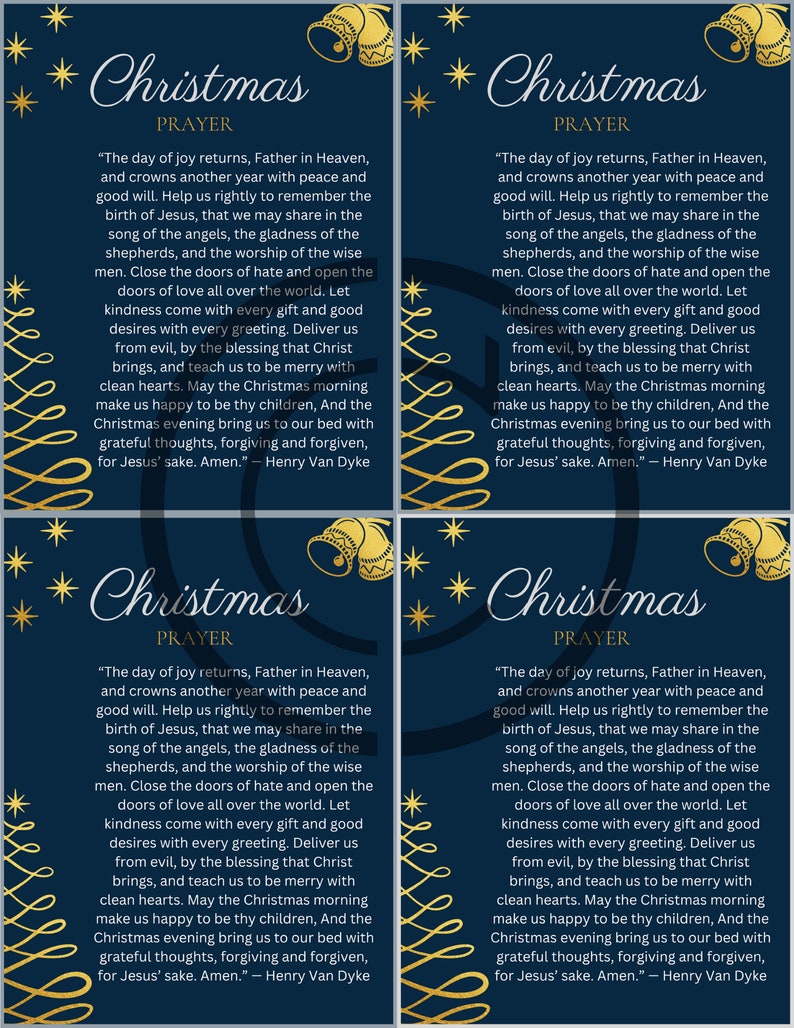 A Christmas Prayer Printable/digital Download Etsy