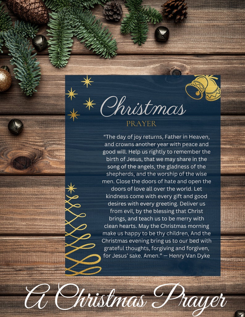 A Christmas Prayer Printable/digital Download Etsy