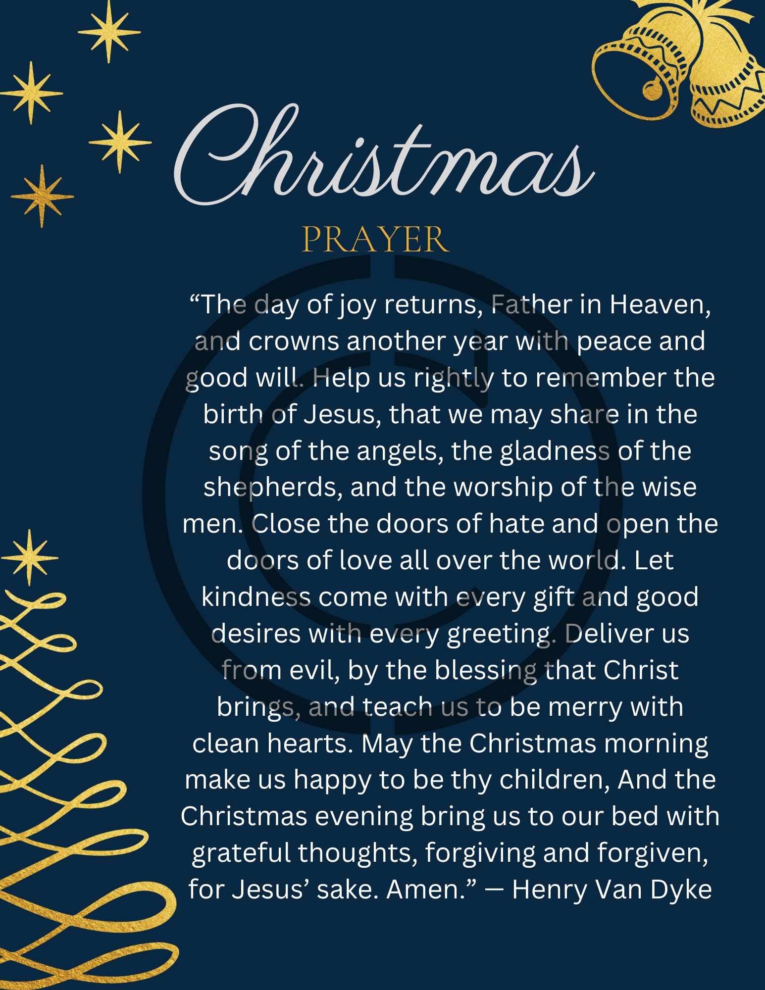 A Christmas Prayer Printable/digital Download Etsy