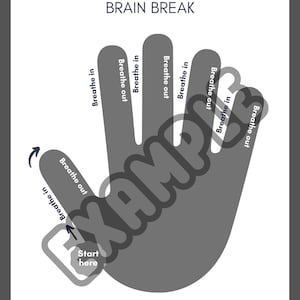 5 Finger Breathing Exercise, Grounding techniques, calming activity, coping skills
