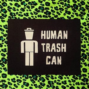 NOFX-Inspired Human Trash Can Patch: Black on Blue