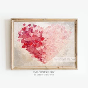 Heart Valentine Print Vintage Red Pink Heart Poster Valentines Day Wall Art Romantic Heart Decor Wedding Gift for Her Timeless Wall Art