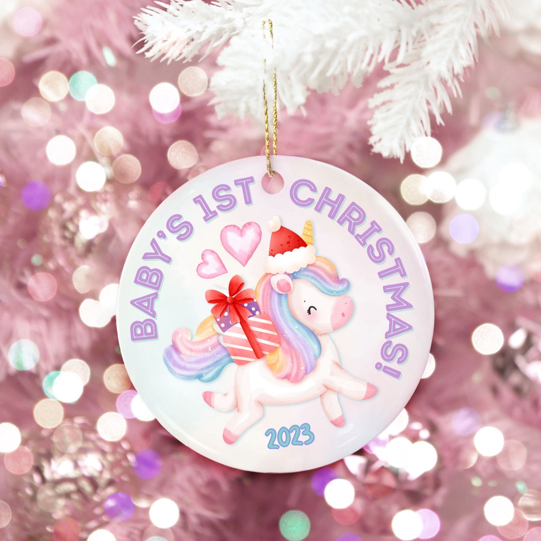 Babys 1st Christmas 2023 Unicorn Ornament Christmas Gift Baby Etsy