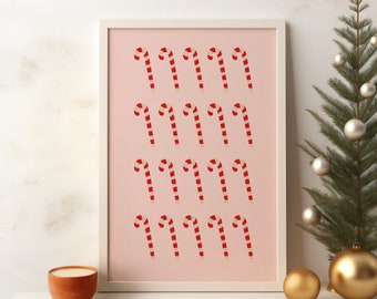 Christmas Print | Christmas Digital Download Wall Art | Digital Prints | Candy Cane Wall Art | Holiday Wall Art | Christmas Printable