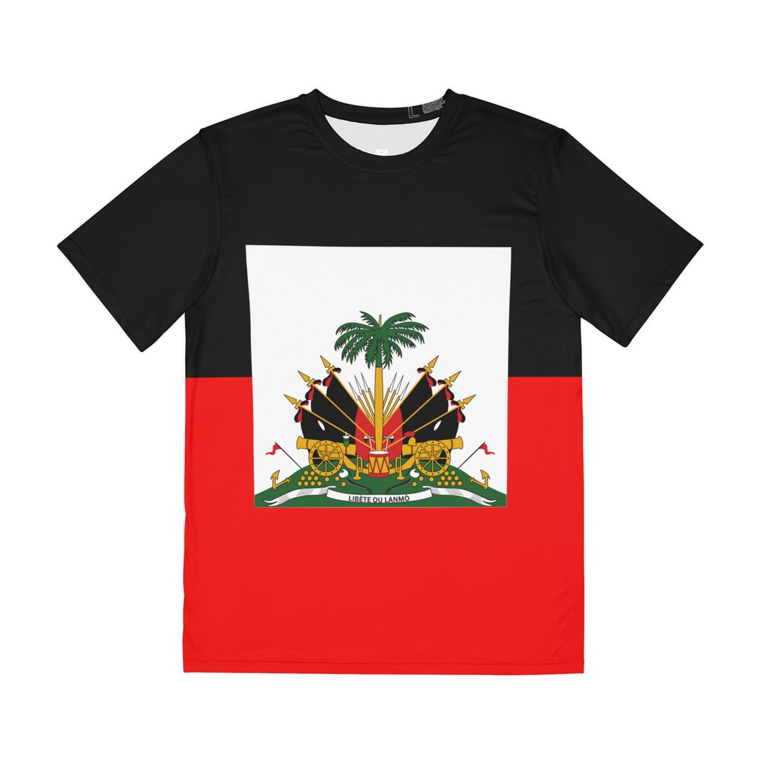 Black and red Haitian flag Tshirt shortsleeve polyester Etsy Canada