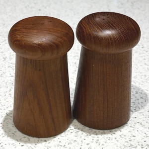 Danish Teak Salt and Pepper Shakers, MCM style
