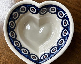 Boleslawiec Polish Pottery 6” Heart Shaped Bowl