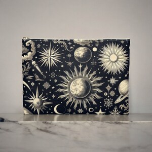 Celestial toile toiletry bag gift idea for Celestial lover gift toile makeup pouch travel Accessory bag cosmic makeup bag toile pouch
