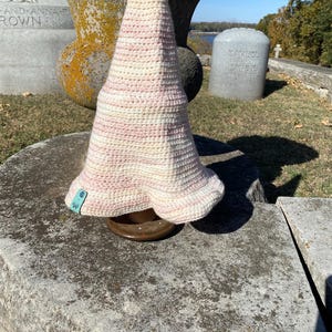 Crochet Witch Hat Pink and White