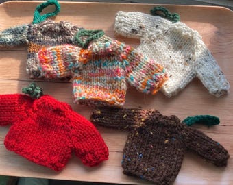 Knit Sweater Christmas Ornament Warm Colors