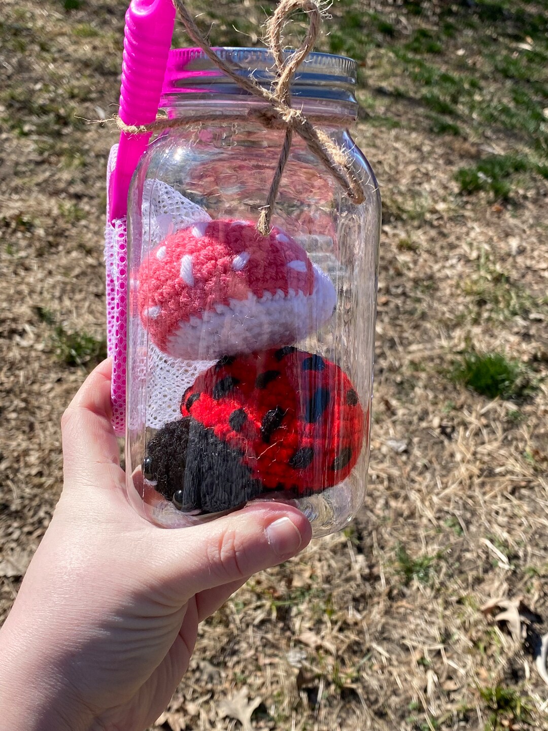 Lady Bugs in a Jar Plushie - Etsy