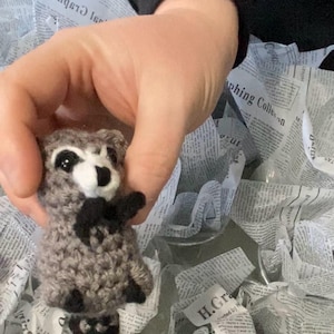 Crochet Raccoon Trash Can Critter Plush