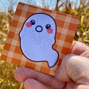 Gingham Ghost Sticky Notes