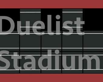Tapete de juego inspirado en el podio del Reino de los Duelistas