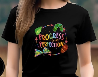 Progress Over Perfection Inspirational Shirt, First Day Of School Shirt, Funny Teacher Tee, Butterflies Teacher Shirt, Teacher Life Shirt