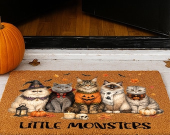 Halloween Cat Doormat, Spooky Cat Door Mat, Funny Ghost Welcome Mat, Halloween Door Mat, Funny Witch Cat Mat, Cute Spooky Season Porch Decor