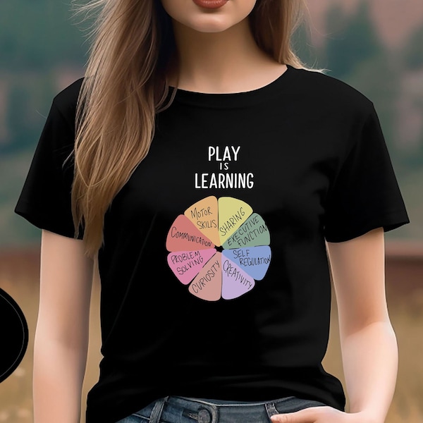 Spelen is leren leraar shirt, gebaseerd leren shirt, kleuter leraar shirt, leraar Unisex T-shirt, speel shirt, terug naar school cadeau Tee