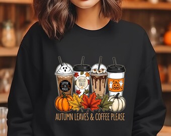 Spooky Coffee Lover Shirt, Halloween Coffee Shirt, Coffee Lover Gift, Ghost Coffee Cup Sweatshirt, Pumpkin Latte Fall Shirt, Cozy Autumn Tee