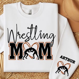 Personalized Wrestling Mama Sweatshirt, Wrestling Mom Kids Name On Sleeve Shirt, Custom Wrestling Mom Tee, Personalized Wrestling Mom Hoodie