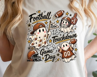 Football Halloween Shirt, Halloween Football Ghost Tshirt, Cute Ghost Football Sweatshirt, Spooky Sports Ghost T-shirt, Football Player Gift
