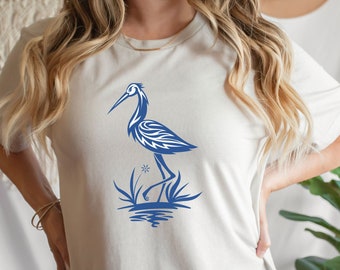 Blue Heron Shirt, Gift Tee For Heron Lover, Wildlife Shirt, Bird Lover Shirt, Birdwatcher Shirt, Zoologist Shirt, Cute Bird Shirt, Bird Tee
