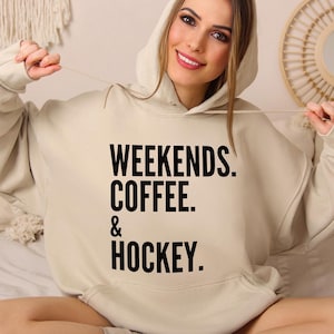 Weekends Coffee And Hockey Hoodie, Hockey Mom Gift Hoodie For Her, Gift Sweatshirt For Hockey Player, Hockey Mom Sweatshirt, Game Day Hoodie
