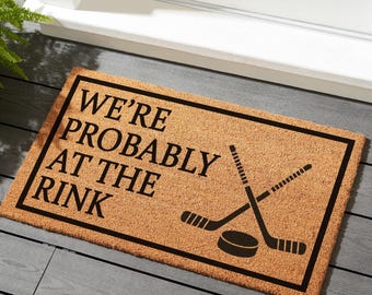 Hockey Door Mat, Hocky Gifts, Hockey Mom Gift, Hockey Welcome Mat, Hockey Mat, Gift For Hockey Player, Hockey Lover Mat, Hockey Family Gifts