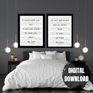 Country Music Wall Art, Romantic Quote Wall poster, Lyric Printable, inspirational love song, over the bed art, minimalist home decor prints