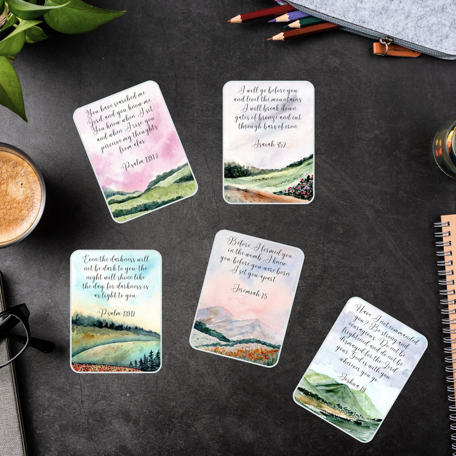 Scripture Memory Verse Card Set, Comfort Bible Verse Notecard ...