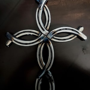 Awesome Horseshoe Fish Cross - 15in x 11in