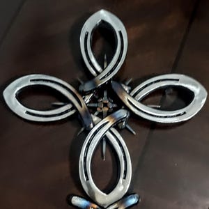 Breathtakingly Beautiful Horseshoe Fish Cross - 17in x 12in