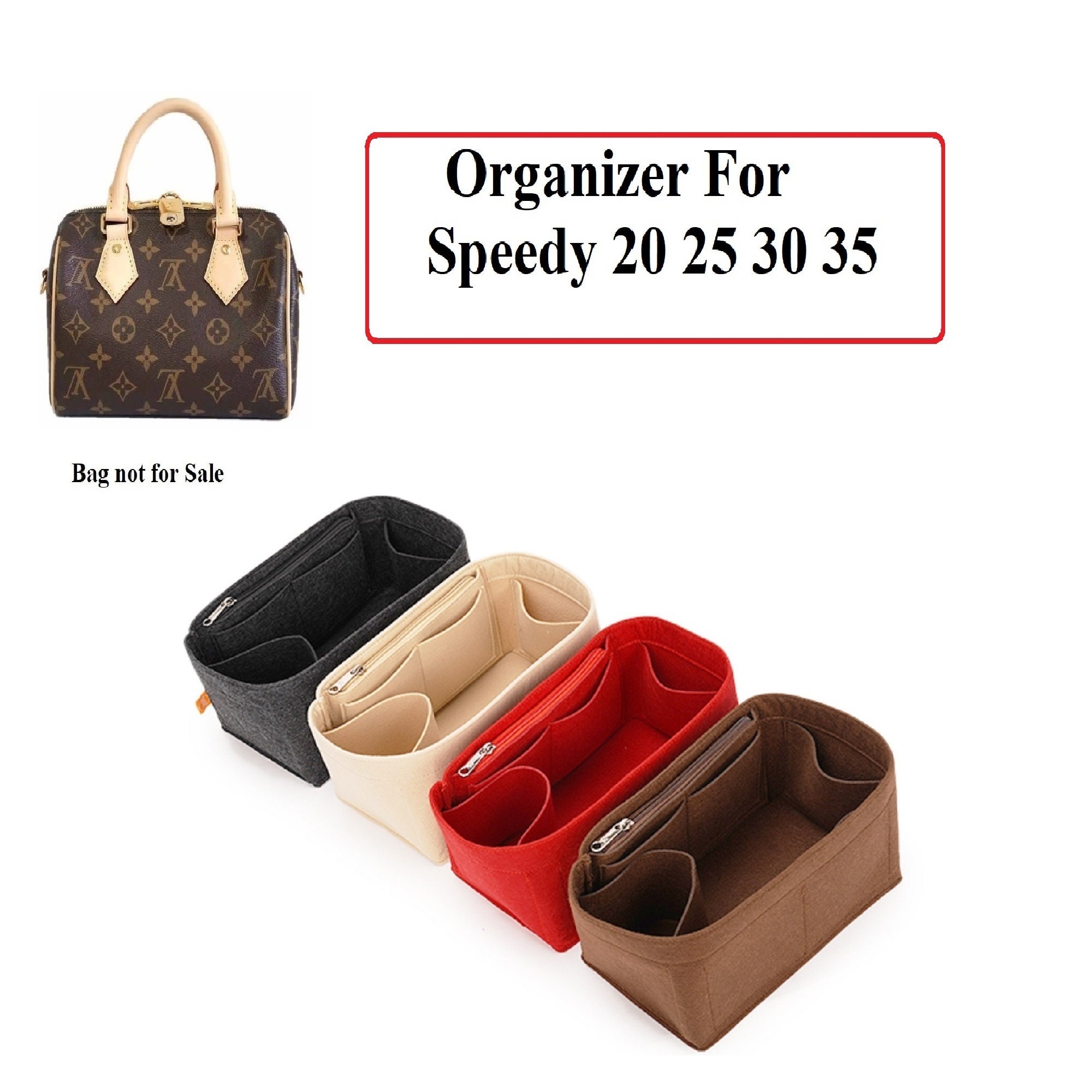 Bag Organizer for LV Speedy 25 - Premium Felt (Handmade/20 Colors) :  Handmade Products 