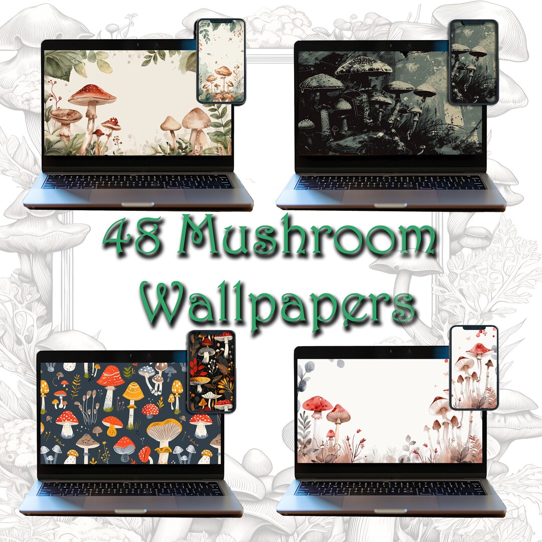 48 Mushroom Desktop Wallpapers, Moody, Scandinavian and Watercolor ...